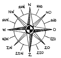 A coloring page of maps and compass